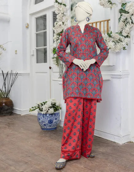 MULTICOLOR LAWN PRINTED UNSTITCHED 2PC | JJLS-S-JW2-24-2007