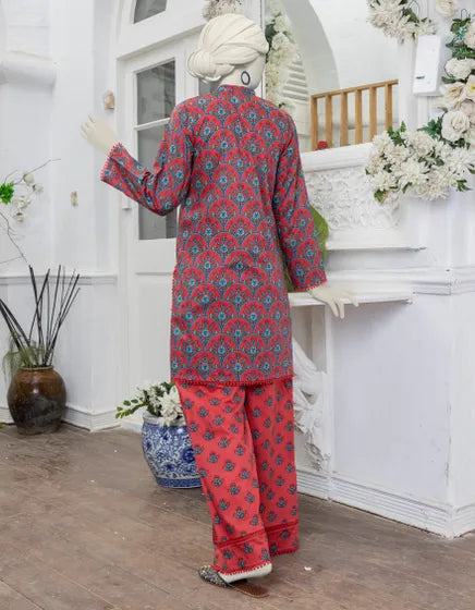 MULTICOLOR LAWN PRINTED UNSTITCHED 2PC | JJLS-S-JW2-24-2007