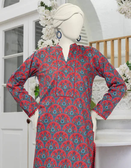 MULTICOLOR LAWN PRINTED UNSTITCHED 2PC | JJLS-S-JW2-24-2007